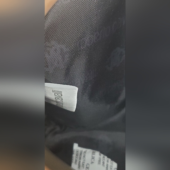 NWT Roberto Cavalli 8"x9"Cosmetic Bag Designer Case In Burgundy - Picture 12 of 13